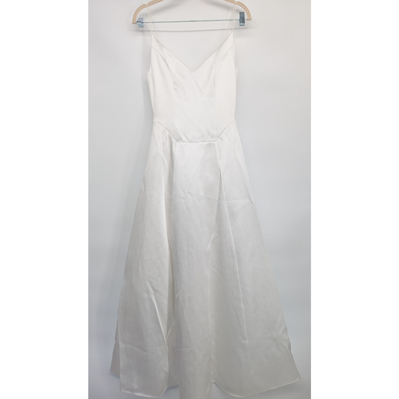 NWD Reformation Icelynn Satin Bridal Wedding Gown Maxi Dress Sz 2 Ivory #4A452 - Picture 4 of 16